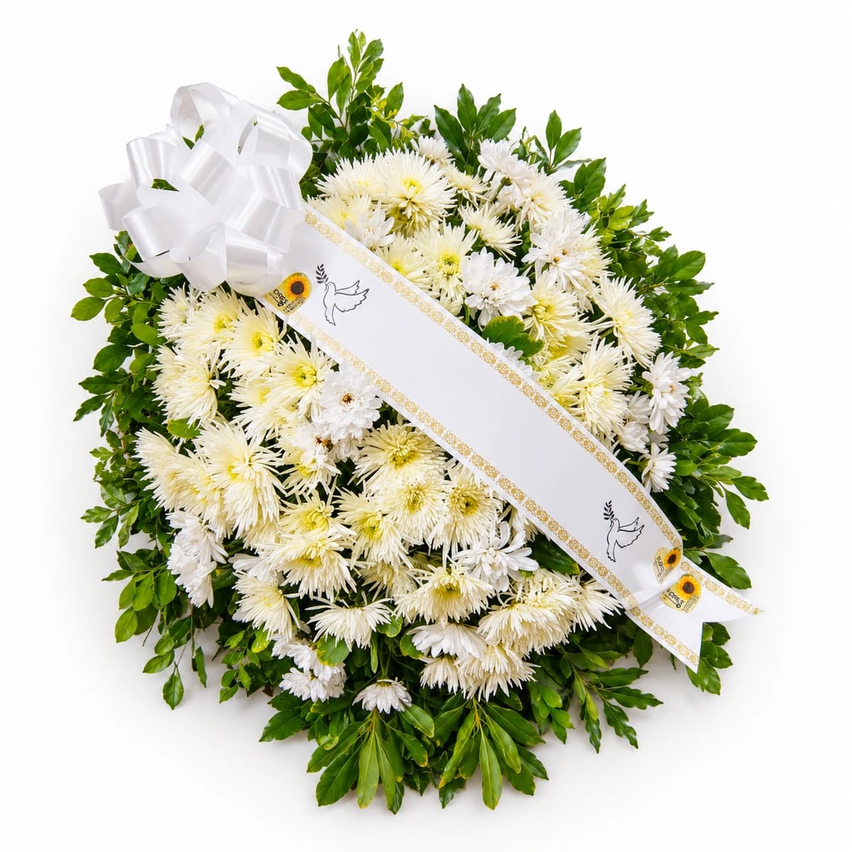 Coroa de Flores Pequena - Faixa e entrega inclusa
