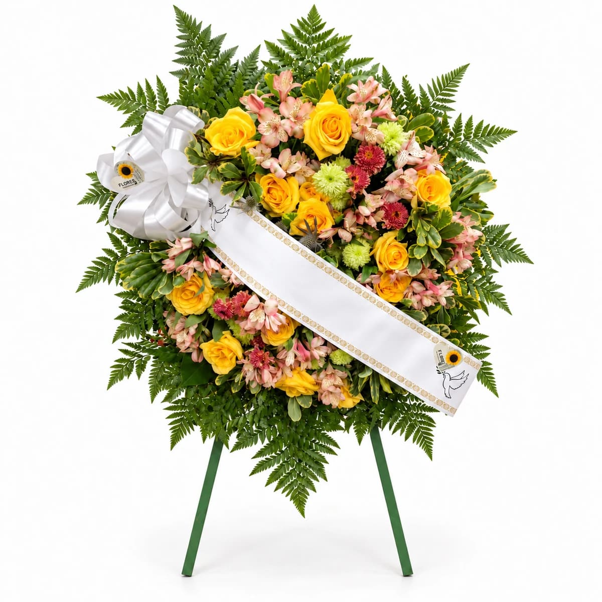 Coroa de Flores Media - Faixa e entrega Inclusas